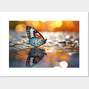 Butterfly Water Nature Serene Tranquil Posters and Art